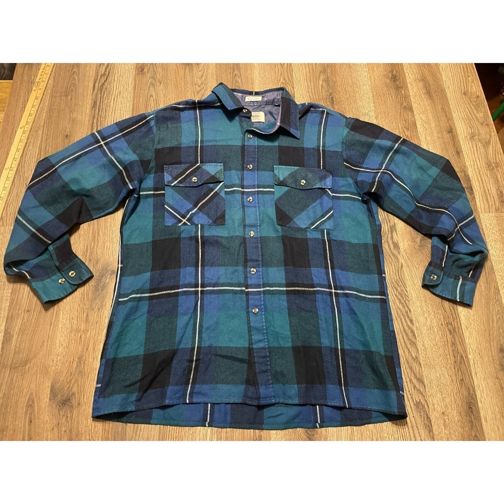 Midwest Shirt, Men's Size Large? Blue Green Black, Plaid, Button Up Long Sleeve